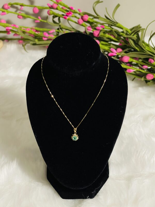 Emerald Necklace 40cm | Emerald Necklace | 18K Gold Chain