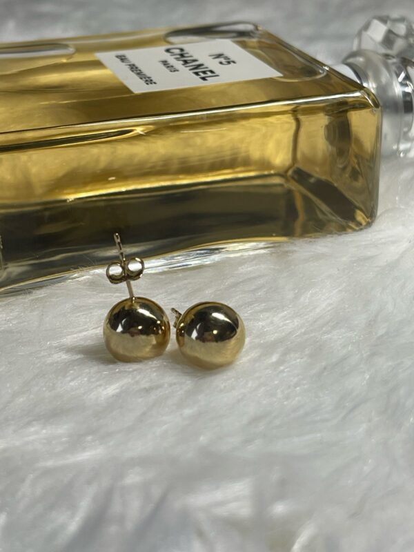 Ball Earrings 11mm | Gold Ball Earrings | 18K gold