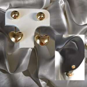 Catch Back Earring | Gold Heart-Shaped Earrings | Gold Earrings