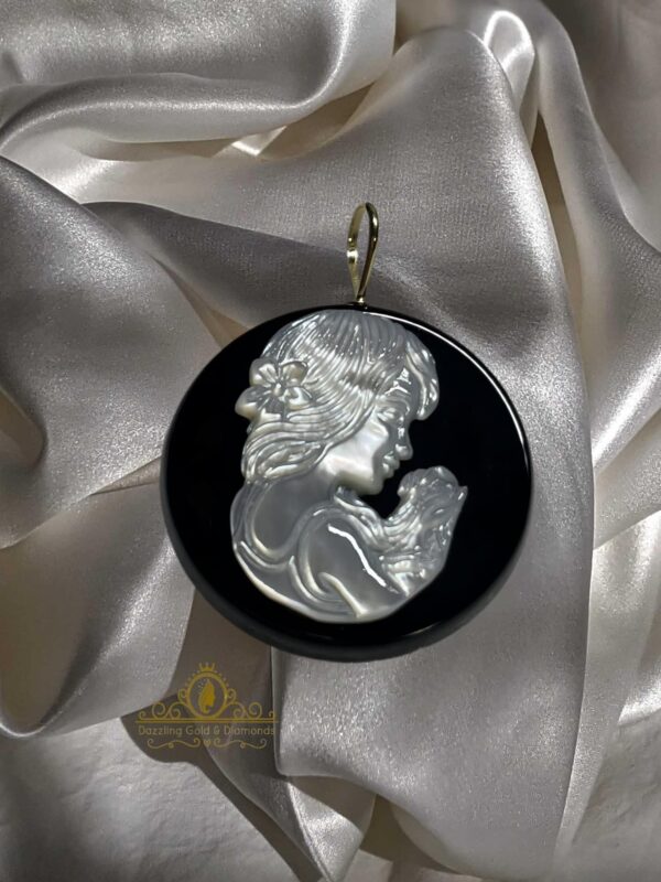 Black Onyx Cameo Pendant | black onyx pendant | black cameo pendant